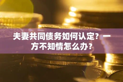 武汉夫妻共同债务如何认定？一方不知情怎么办？