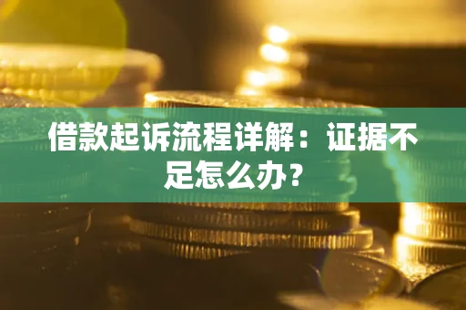 武汉借款起诉流程详解：证据不足怎么办？